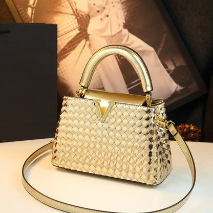 Woven Leather Commuter Bag